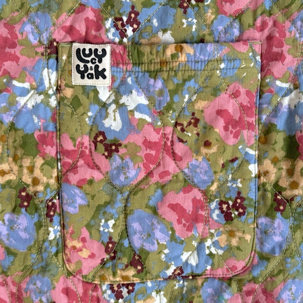Like New Lucy & Yak Floral Quilted Open Front Vest Size Large - Picture 4 of 10